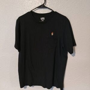 UT Takashi Murakami black mens tshirt with pocket size medium